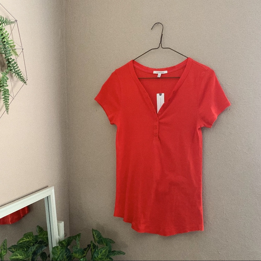 Pure + Good Anthropologie Red Short Sleeve Tee